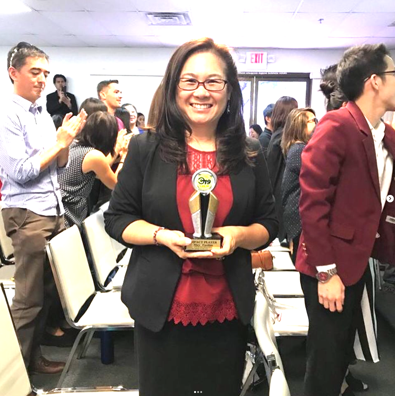 May Paolim at an awards ceremony